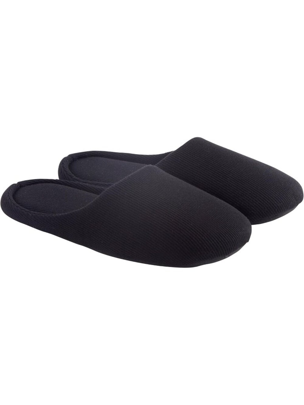 Women's Black Lightweight Cotton Memory Foam Foldable Slip On Indoor Slippers
